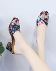 Women's Casual Outdoor Chunky Heel Printed Slippers