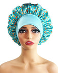 Wide-brimmed Satin Printing Nightcap Beauty Shower Cap Stretch