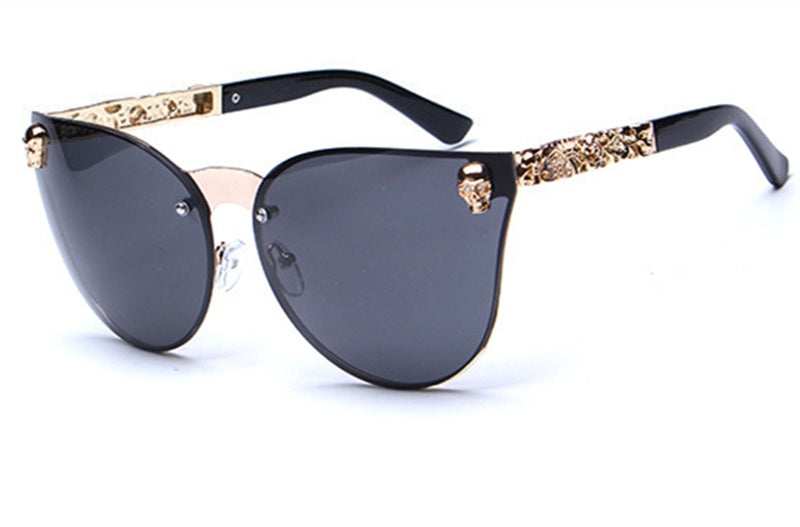 Gothic PC Men's Skull Head Decorated Sunglasses, Exquisite Metal Pattern Feet Sunglasses, Women