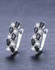 Full Rhinestone Zircon Earrings Fashion Geometry Pattern Round