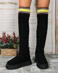 Winter Over-the-knee Boots With Long Knitted Socks