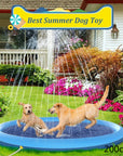 Non-Slip Splash Pad For Kids And Pet Dog Pool Summer Outdoor Water Toys Fun Backyard Fountain Play Mat