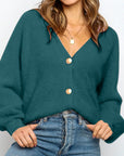 Women's Cardigan Jacket Solid Color V-neck Single-breasted Jacket Sweater Women