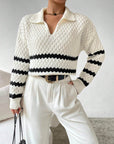 Fashion Polo Collar Pullover Sweater