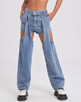 Street Jeans Women's Straight Ripped Trousers