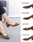 Suede Leopard Pointed High Heels Shoes