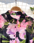 French Retro Tulle Floral Shirt For Women Summer