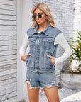 Denim Waistcoat Vest Top For Women