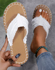 New Canvas Flip Flops Summer Thong Sandals Comfortable Fashion Flat Shoes For Women