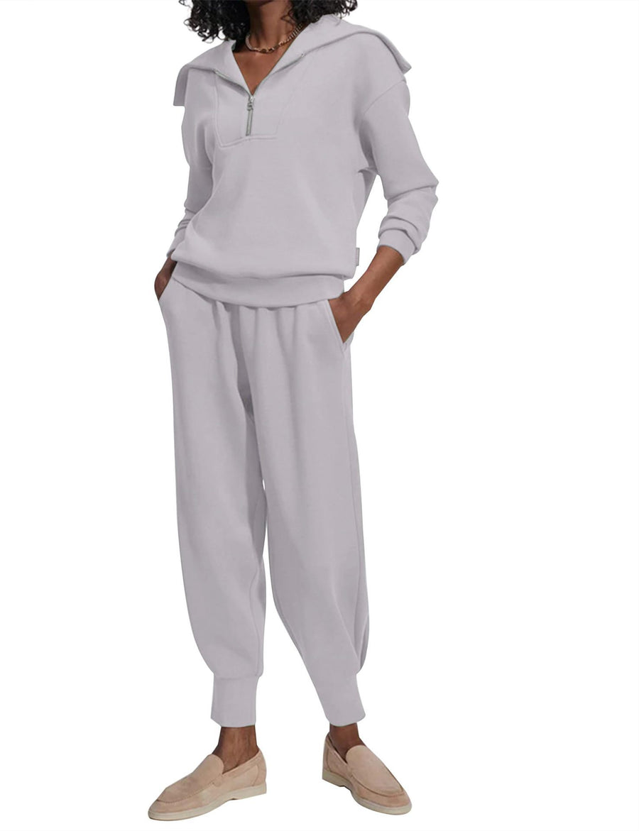 Long Sleeve Sweatshirt & High Waist Workout Pants Two-piece Set