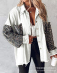 Off-shoulder Serpentine Shirt Jacket