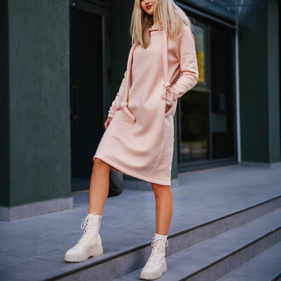 Slim-fit Hooded Sweater Dress