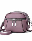 Solid Color Small Round Bag Fashion Multi-pocket Large Capacity Shoulder Crossbody Bags For Women Handbags