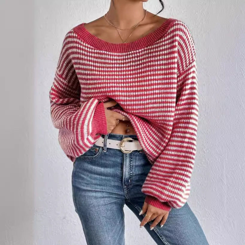 Off-neck Shoulder-baring Sweater