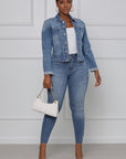 Stretch Denim Jacket Women Slim Short Jacket