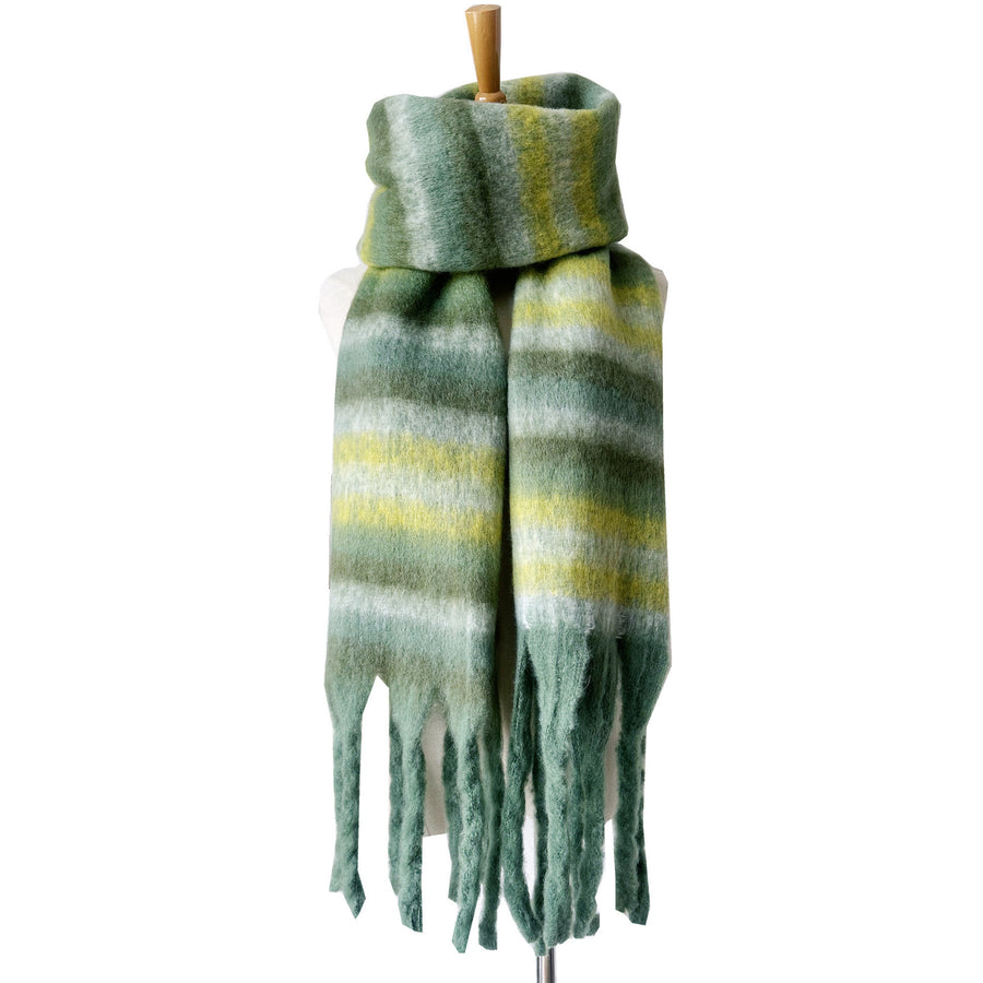 Winter Thickened Circle Yarn Striped Scarf Shawl