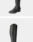 Black Cowhide Equestrian Boots