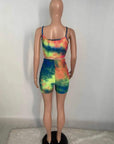 Women's Yoga Clothes Casual Tie-dye Vest Shorts Suit