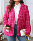 Temperament Commute Plaid Plus Size Coat