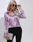 Solid Color Satin Shirt