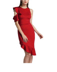 Autumn And Winter New Off-the-shoulder Ruffled Evening Dress