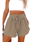 Women's Lace Up Casual Pocket Solid Color Shorts