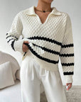 Fashion Polo Collar Pullover Sweater