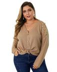 Autumn New Design knitted shirts women blouse big size