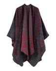 Women's Split Cloak Shawl Classical Style Double-sided Tassel Travel Warm Cloak New