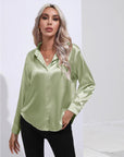 Solid Color Satin Shirt