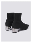 Women's Fashion High Heel Pointed Toe Chunky Heel Stretch Knitted Boots