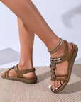 Bohemian Sandals Women's Casual Beaded Rhinestone Plus Size