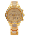 Women's Fashion Diamond Digital Calendar Three Eyes Quartz Watch