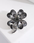 Fashion Simple And Compact Heart Shape Rhinestone Four-leaf Clover Brooch