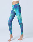 Fashion Leaves Printed Yoga Pants