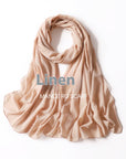 Pure Color Pearl Chiffon Scarf Headcloth Veil Chiffon Scarf