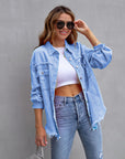 Fashion Ripped Shirt Jacket