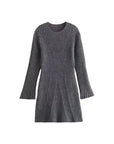 Solid Ribbed Knitted Dress