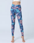 Fashion Leaves Printed Yoga Pants