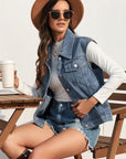 Denim Waistcoat Vest Top For Women