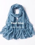 Pure Color Pearl Chiffon Scarf Headcloth Veil Chiffon Scarf