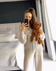 Fashion Wear Long-sleeved Sweater And Trouser Set