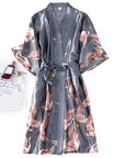 Faux Silk Kimono Robe Gown Sets