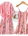 Faux Silk Kimono Robe Gown Sets