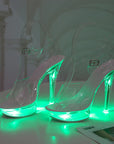 Women Luminous Transparent  Light Up Glowing Sandals