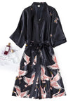 Faux Silk Kimono Robe Gown Sets