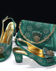 Elegant Rhinestone Shoes with Matching HandBag