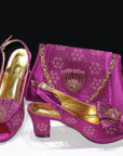 Elegant Rhinestone Shoes with Matching HandBag