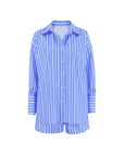 Blue And White Striped Lapel Casual Suit