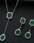 925 Silver Needle European Style Fashionable Exquisite Micro Inlaid Zircon Water Drop Necklace